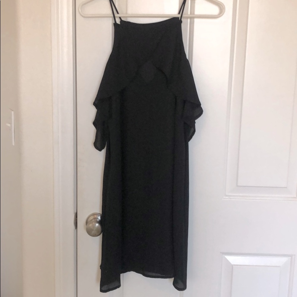 NWOT Black dress with flutter sleeves